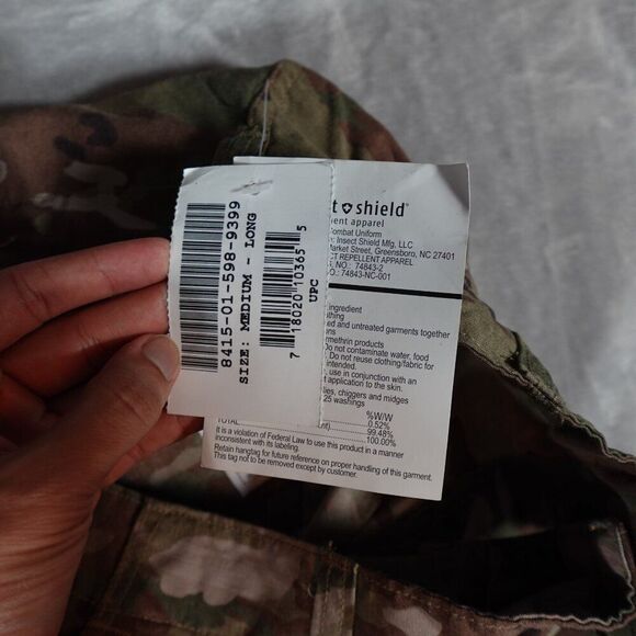 Combat Camo Insect Shield Repellent Apparel Cargo Pants Mens Medium Long 35” - Picture 5 of 11